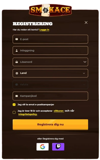 Smokace Login